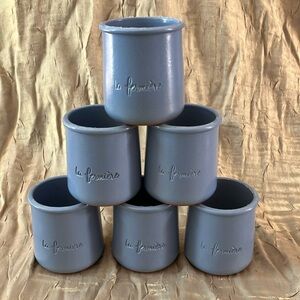 Set of 6 La Fermière Blue Ceramic Pots - Bundle to save